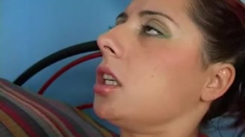 Horny dude bangs hard a busty girl with hairy pussy on the bed